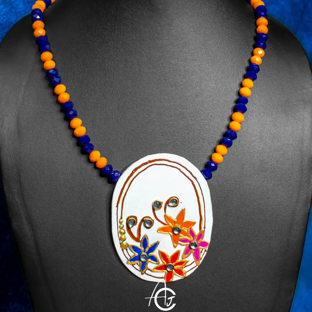 Statement Necklace, Handpainted : Handmade - Image 4