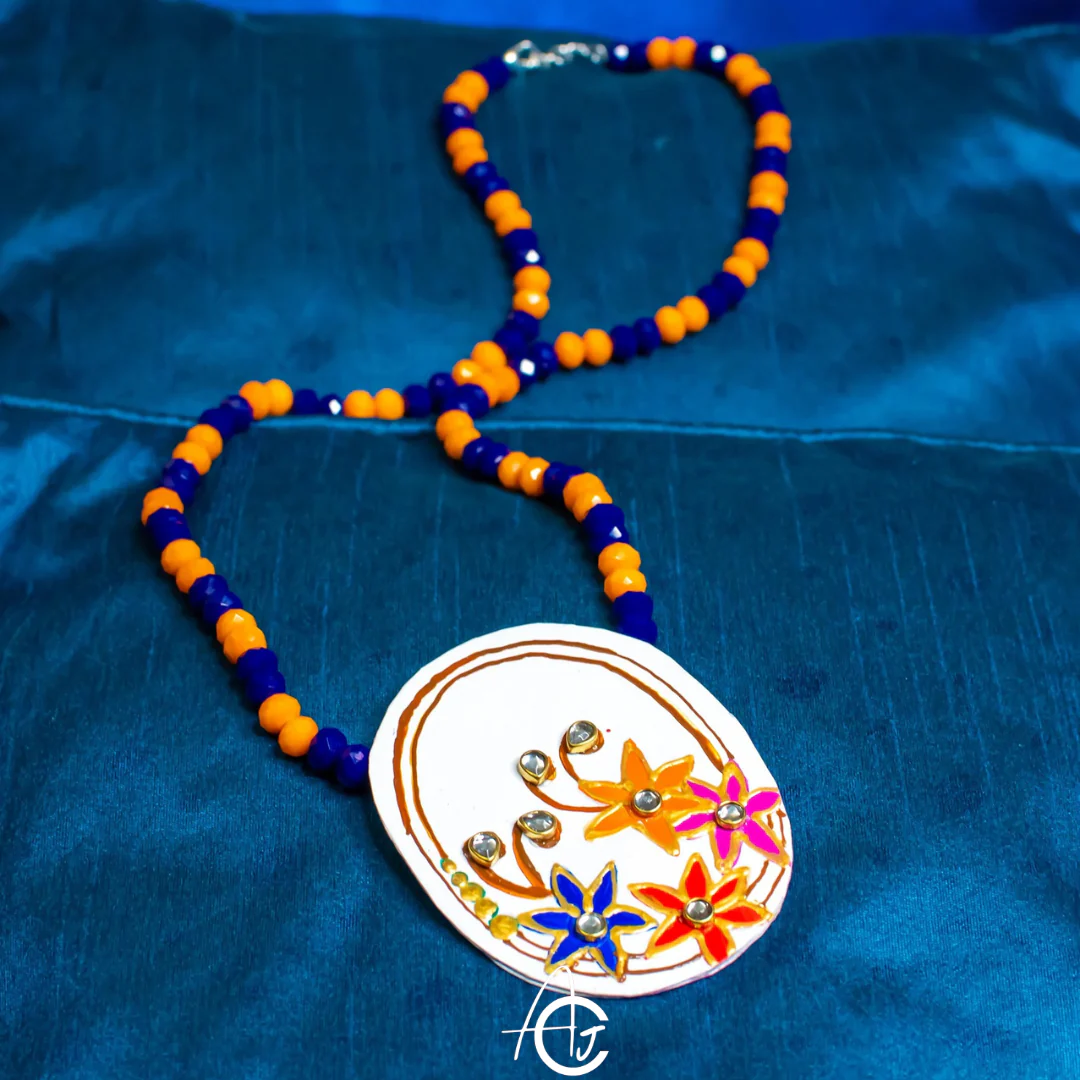 Statement Necklace, Handpainted : Handmade - Image 5