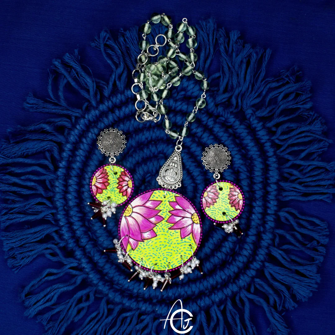 Statement Necklace Set, Handpainted : Handmade - Image 5