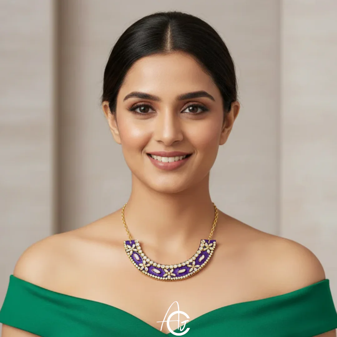 Statement Kundan Necklace : Handmade - Image 3