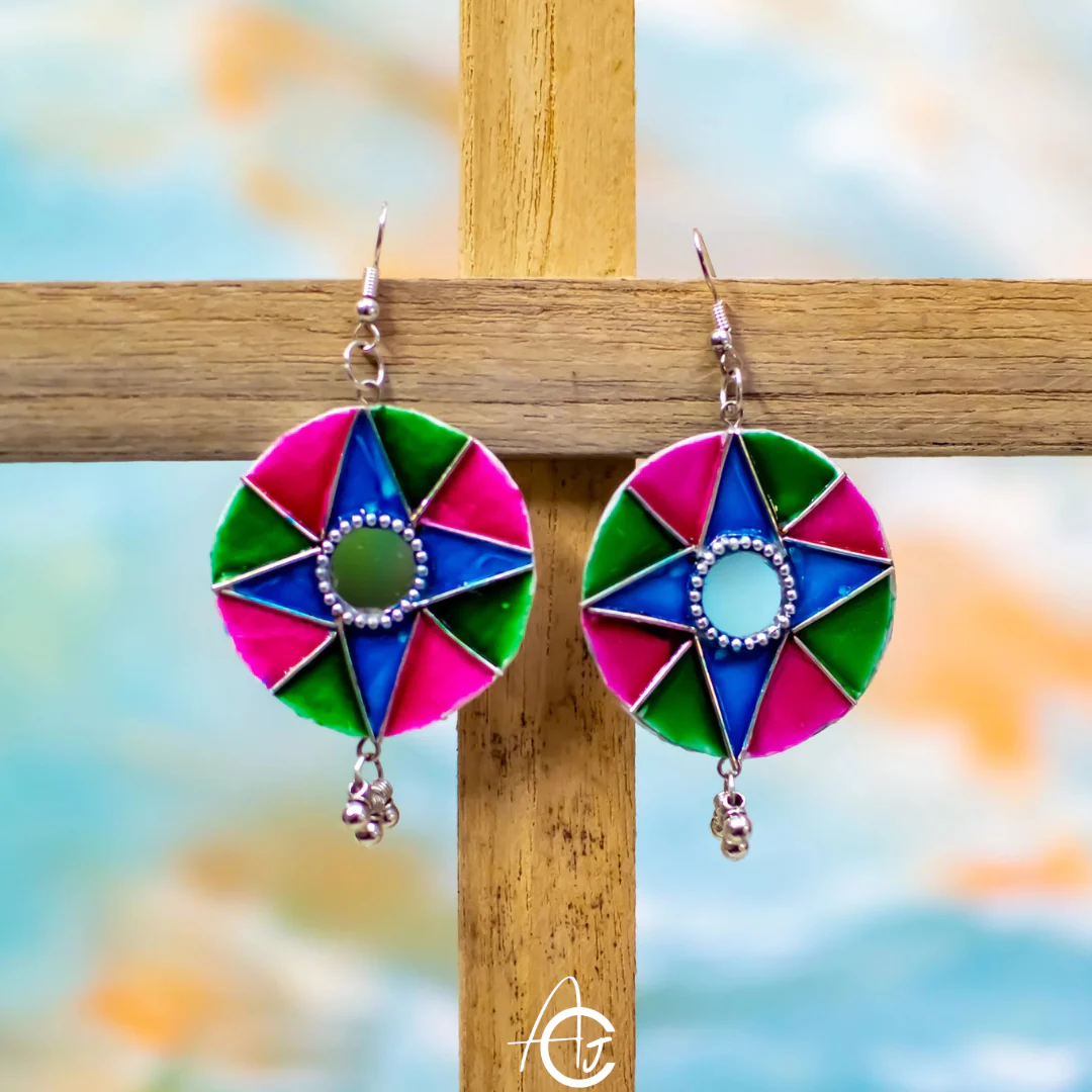 Statement  Necklace Set, Handpainted : Handmade - Image 7