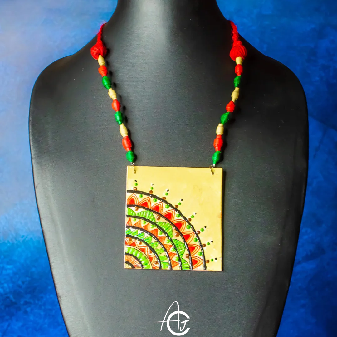 Statement Necklace, Handpainted : Handmade - Image 4