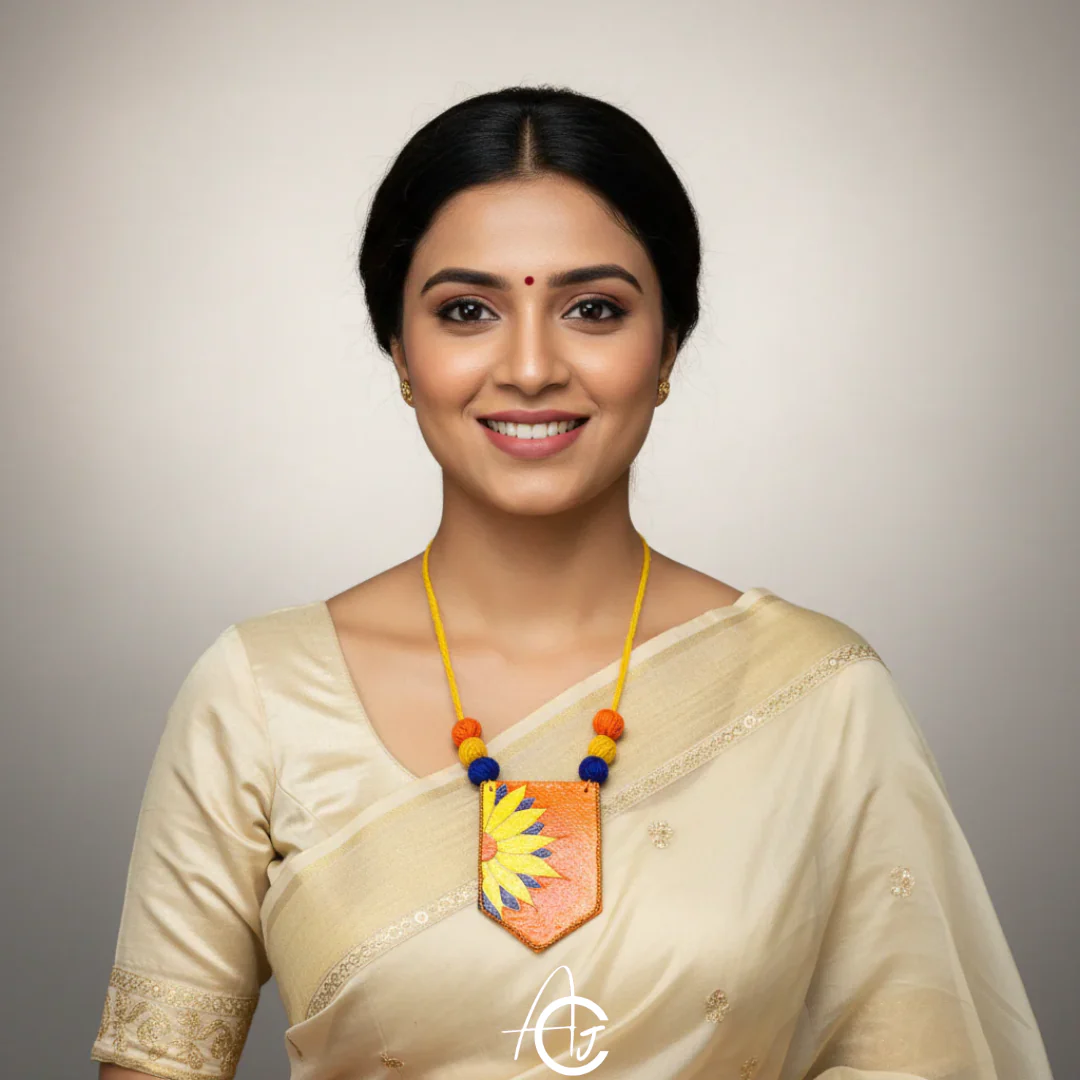 Statement Necklace, Handpainted : Handmade - Image 3