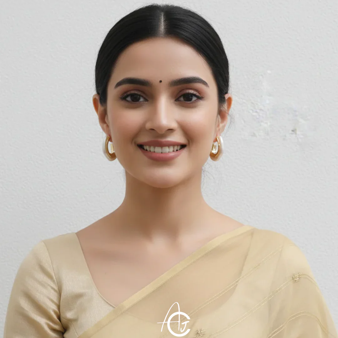 White Hoop Pearl Earrings - Image 4